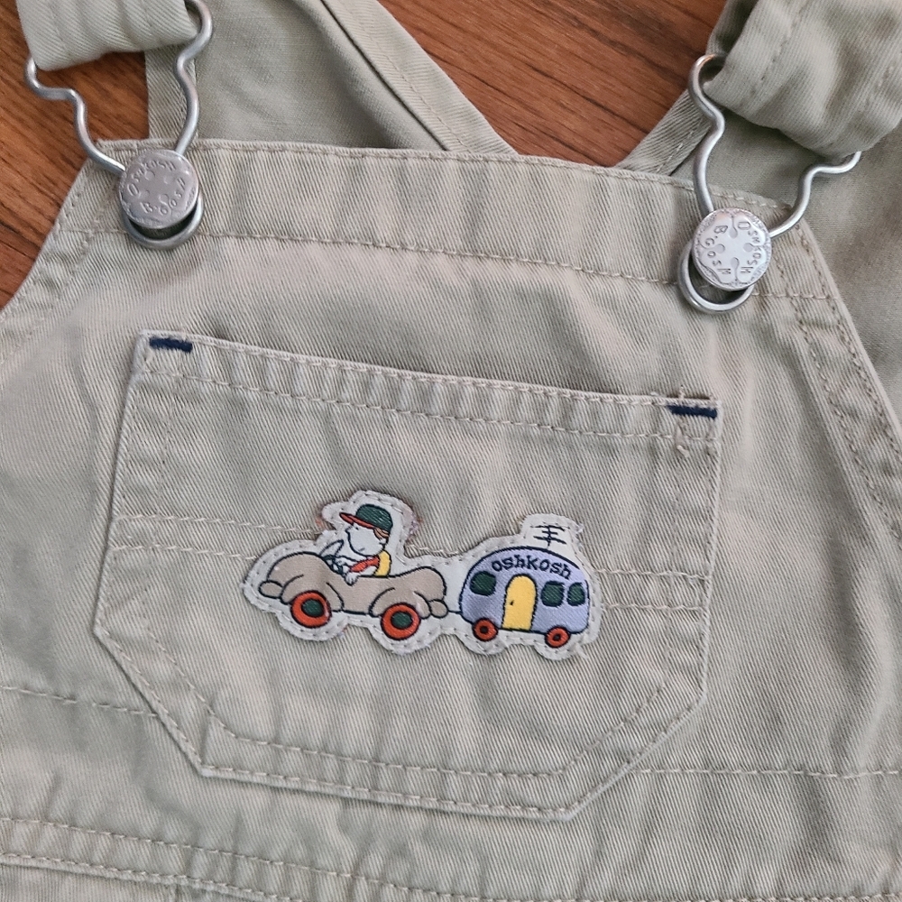 Vintage Y2K Overalls‎ baby nwot OSHKOSH TAN OVERALLS BABY 12 months - Picture 4 of 10